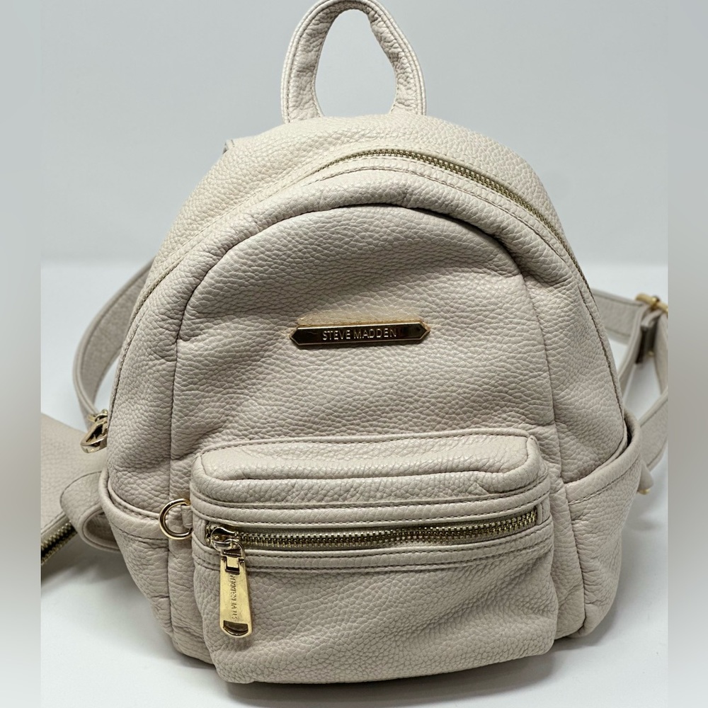 Steve Madden white/cream Bailey core small backpack